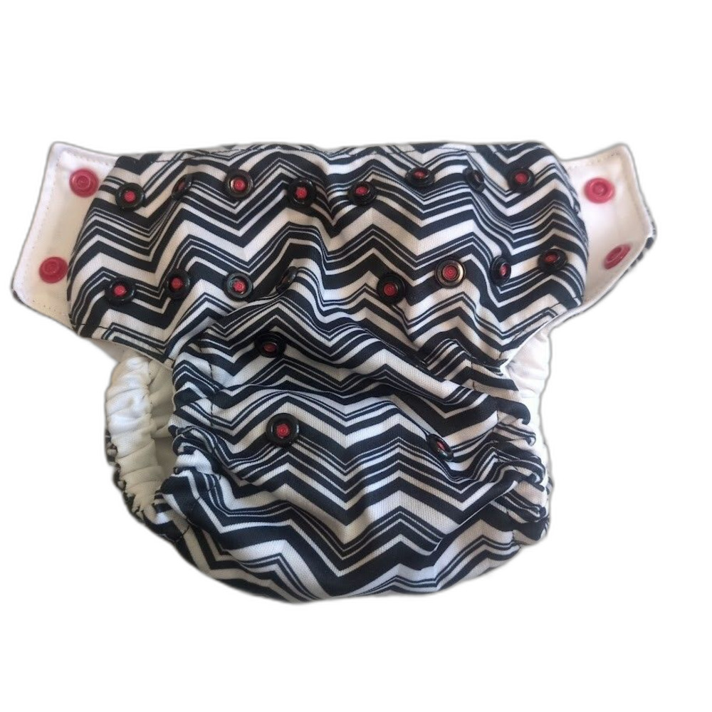 Ella Bella Bum Pocket Cloth Diaper Small Geometric Black White No Insert
